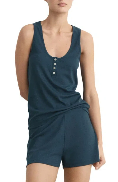 Mango Rib Pajama Top In Blue