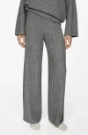 Mango Knitted Pyjama Trousers Medium Heather Grey In Medium Heather Grey
