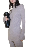 Mango Rib Quarter Zip Sweater In Light/pastel Grey