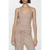 Mango Rib Sweater Tank In Sand