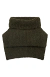Mango Rib Turtleneck Snood In Green