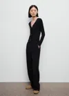 Mango Ribbed Buttoned Cardigan Black In Black