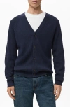 Mango Ribbed Cotton Blend Cardigan In Blue