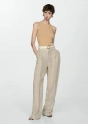 Mango Ribbed Knit Top Medium Brown