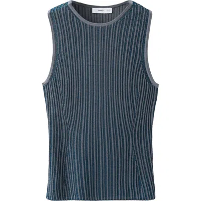Mango Ribbed Open Back Top In Animal Print