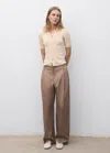 Mango Polo En Jersey Côtelé Avec Col Chemise Écru - Femme - Xl -  In Sand