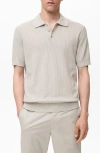 Mango Ribbed Polo Sweater In Gray