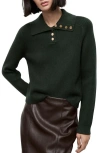 Mango Ribbed Polo Sweater In Green