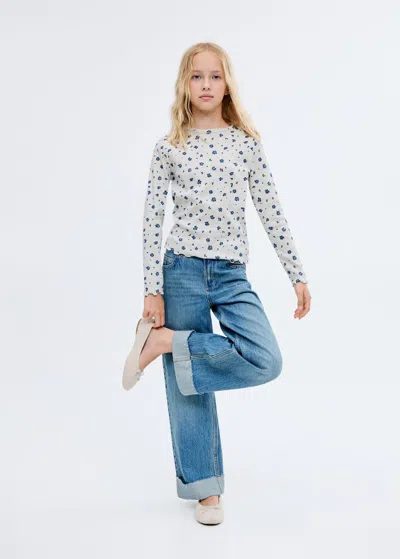 Mango T-shirt Imprimé Maille Côtelée Gris Chiné Clair - Enfants - 13-14 Ans -  Kids In Blue