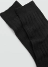 MANGO - CHAUSSETTES CÔTELÉES NOIR - TAILLE UNIQUE - FEMME