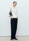 Mango Ribbed T-shirt With Scalloped Finishes White