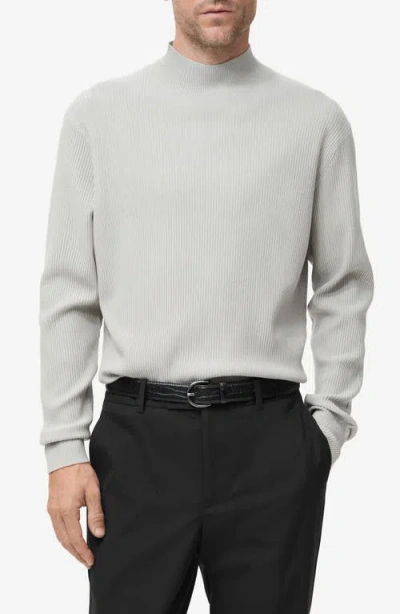 Mango Ribbed Turtleneck Sweater In Gray