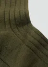 Mango Ribbed Wool Blend Socks Medium Green