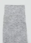 Mango Chaussettes Laine Mélangée Maille Côtelée Gris Chiné Moyen - Femme - Taille Unique -
