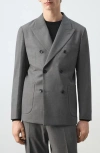 Mango Ricardo Regular Fit Double-breasted Suit Jacket Grey In Gray