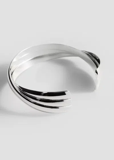 Mango Rigid Bracelet With Relief In Silver