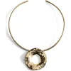 Mango Rigid Circular Pendant Necklace In White