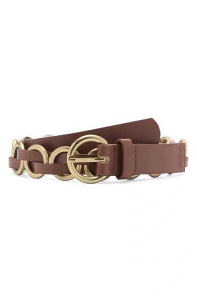 Mango Ring Embellished Faux Leather Belt