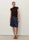 Mango Rinse Wash Denim Bermuda Shorts Open Blue In Open Blue