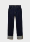 Mango Wide-leg Jeans With Turn-up Hem Open Blue In Open Blue