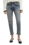 Mango Women's Low-rise Girlfriend Jeans In Medium Vintage Blue