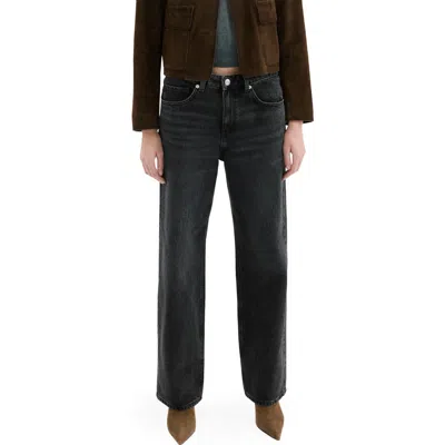 Mango River Straight Leg Nonstretch Jeans In Black