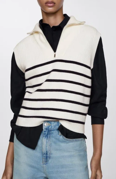 Mango Rizon Sweater Vest In White