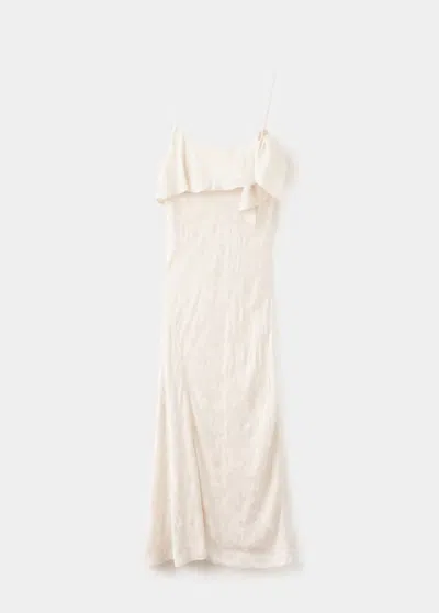 Mango Robe À Imprimé Fleuri Dentelle In White