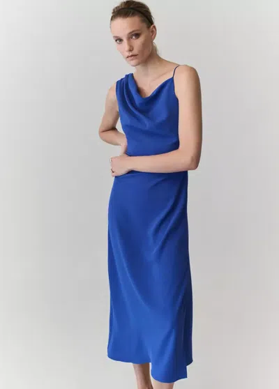 Mango Robe Asymétrique Froncée Latérale In Multi