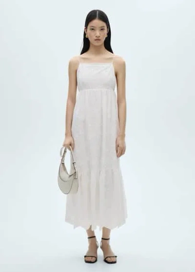 Mango Robe Blanc - Femme - M -