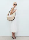 Mango Long Balloon Effect Dress White