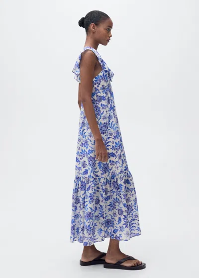 Mango Robe Bleu - Femme - Xl -