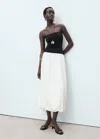 Mango Balloon-effect Strapless Dress Black In Multi