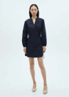 Mango Robe Cache-caur Coton Bleu - Femme - Xl -  In Bleu