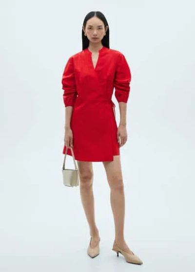 Mango Robe Cache-caur Coton Rouge - Femme - Xl -
