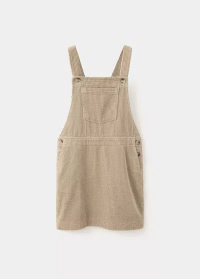 Mango Kids' Robe Chasuble Velours Côtelé In Brown
