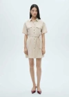 Mango Robe Chemisier Ceinture Beige - Femme - Xl -  In Beige