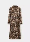 Mango Robe Chemisier Imprimée In Marron
