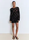 Mango Robe Courte Crochet Noir - Femme - L -  In Black