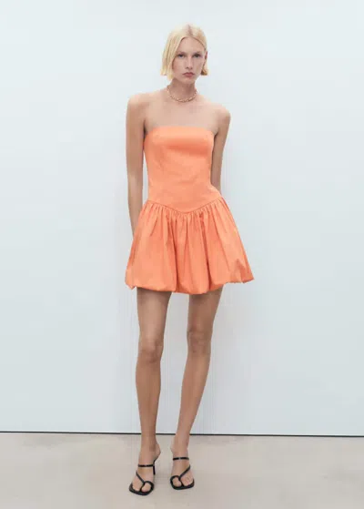 Mango Short Balloon-effect Dress Orange