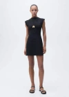 Shop Mango Peplum Dress With Perkins Collar Black