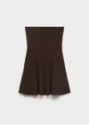 Mango Robe Courte Plissée Marron - Femme - Xl -