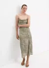 Mango Robe Drapée Imprimée Zèbre In Green