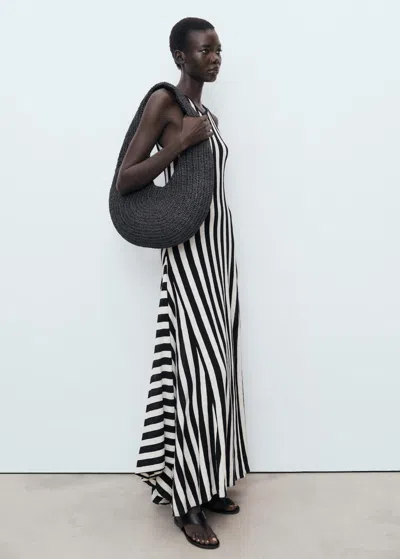 Mango Asymmetrical Low-knit Dress Black