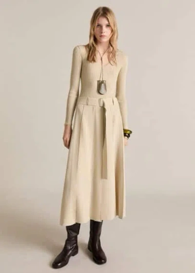 Mango A-line Dress Ecru