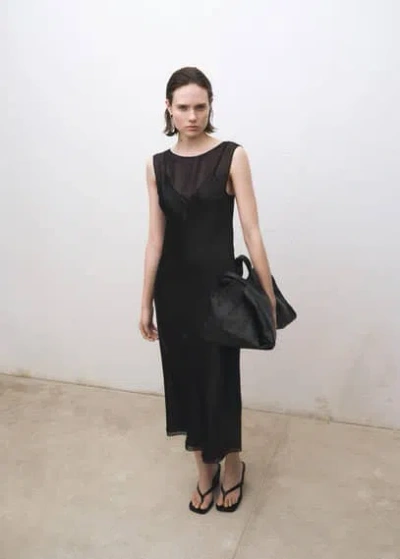 Mango A-line Dress Black