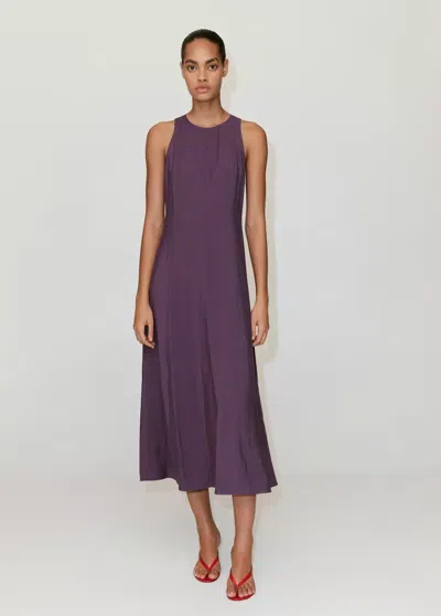 Mango Robe Évasée Détail Coutures In Purple