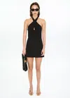 Mango Robe Halter Croisée In Black