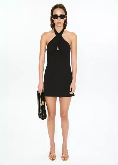 Mango Robe Halter Croisée In Black