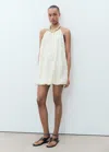 Mango Robe Halter Style Boule Écru - Femme - L -